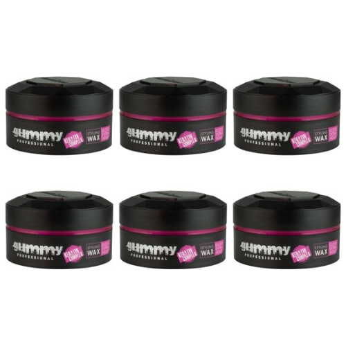 Cire coiffante Gummy Keratin Complex Gloss Extra Hold - pack économique de 6 pièces