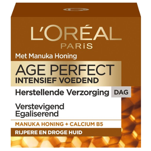 Crème de jour Age Perfect de L'Oréal Paris au miel de Manuka nourrissant intensément - Ingrédient puissant et non transformé - Nutriments et minéraux essentiels - 50 ml