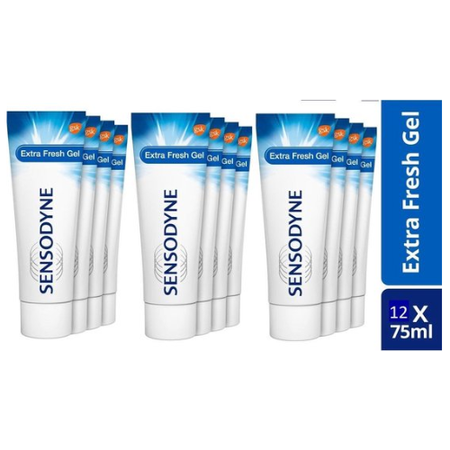 Dentifrice gel Sensodyne Extra Fresh pour dents sensibles - 12 x 75 ml