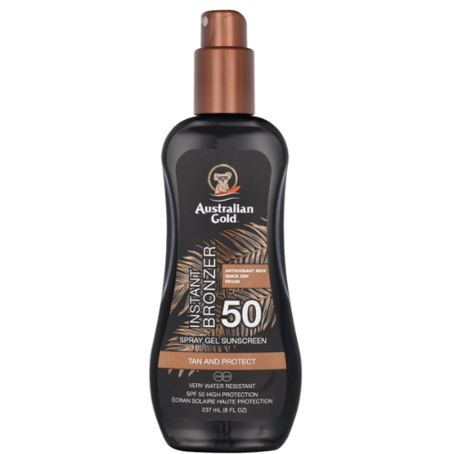 Gel solaire en spray Australian Gold SPF 50 avec poudre bronzante - 237 ml