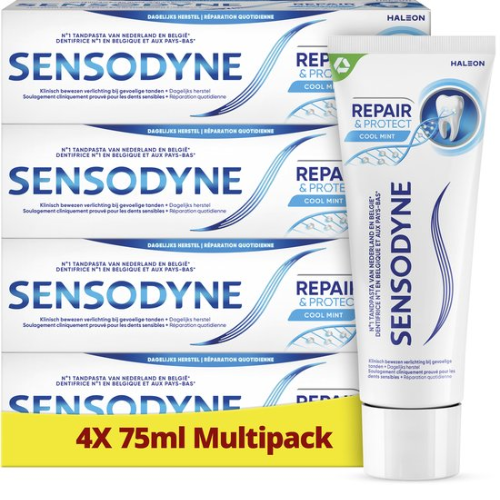 Dentifrice Sensodyne Repair &amp; Protect pour dents sensibles 4x75 ml