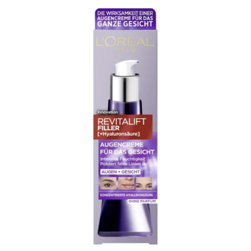 L'Oréal Paris Revitalift Filler Crème Contour des Yeux à l'Acide Hyaluronique - Crème Visage - Anti-Rides - 30 ml