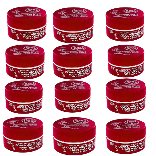 Red One - Cire coiffante - Cobra Aqua - Contrôle maximal - Pour une tenue et une brillance puissantes - 150 ml - Pack économique - 12 pièces