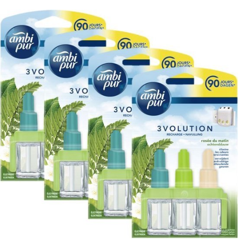 Recharge de désodorisant Ambi Pur 3Volution Morning Dew 4 x 20 ml