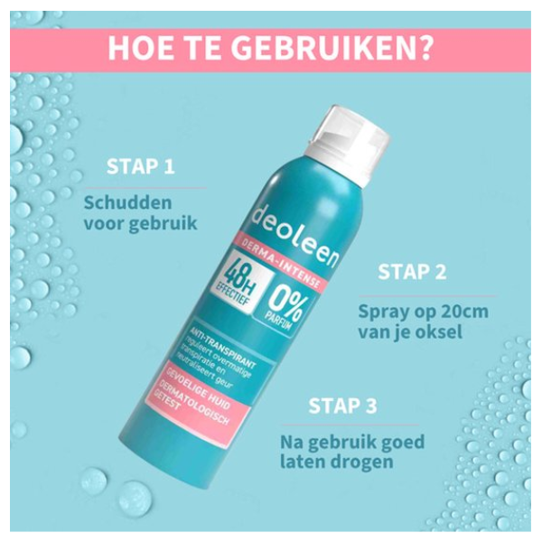 Deoleen Derma Intense 48 uur - Anti-transpirant spray -Deodorant - 3x  150 ml
