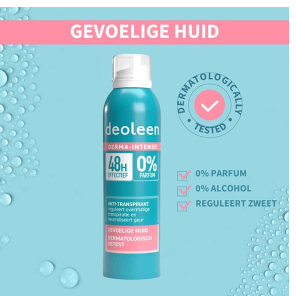 Deoleen Derma Intense 48 uur - Anti-transpirant spray -Deodorant - 3x  150 ml