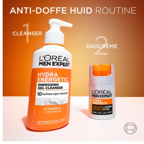 L'Oréal Paris Men Expert Hydra Energetic Energising Gel Cleanser - voor de doffe vermoeide huid - met Vitamine C* & Ceramiden - voordeelverpakking 6x 260ml