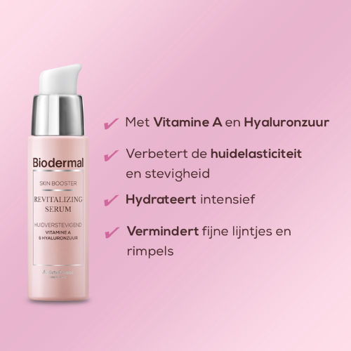 Sérum revitalisant Biodermal Skin Booster – Améliore l'élasticité et la fermeté de la peau grâce à l'acide hyaluronique et à la vitamine A - Sérum à l'acide hyaluronique 30 ml