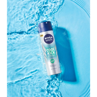 NIVEA MEN Fresh Kick Anti-Transpirant Spray - 48u bescherming - Met cactuswater - Alcoholvrij - 6 x 150 ml