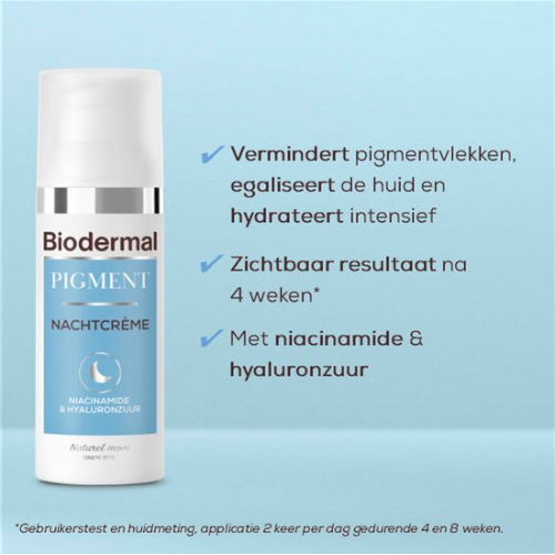 Crème de nuit Biodermal Pigment - réduit l'hyperpigmentation, comme les taches pigmentaires - 50 ml