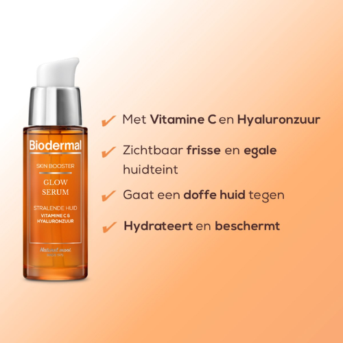 Sérum Biodermal Skin Booster Glow – Sérum pour une peau éclatante à l'acide hyaluronique et à la vitamine C - Sérum à l'acide hyaluronique 30 ml