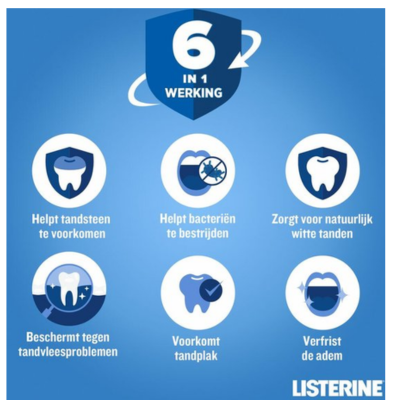 Listerine Total Care Bescherming Tegen Tandsteen 500 ml