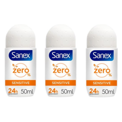 Sanex Deo Roller - Zero Sensitive 3 x 50 ml