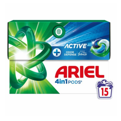 Ariel 4in1 Wasmiddel Pods Actieve Geurbestrijding - 15 stuks