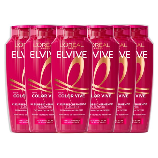 L'Oréal Paris Elvive Color Vive Shampoo - Gekleurd haar of highlights - Behoudt de kleurintensiteit en levendigheid van de kleur - 6x 250ml