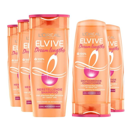 L'Oréal Elvive Dream Lengths - Shampoo 3x 250 ml & Conditioner 2x 200 ml - Pakket