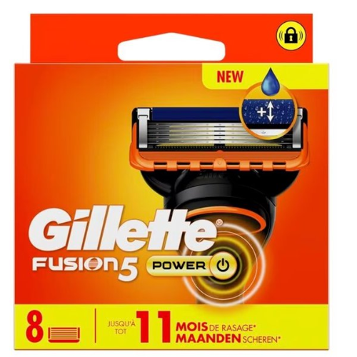 Lames de rasoir Gillette Fusion Power - 8 pièces