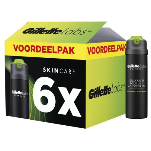 Gel de rasage moussant GilletteLabs pour homme - Pack économique 6 x 198 ml