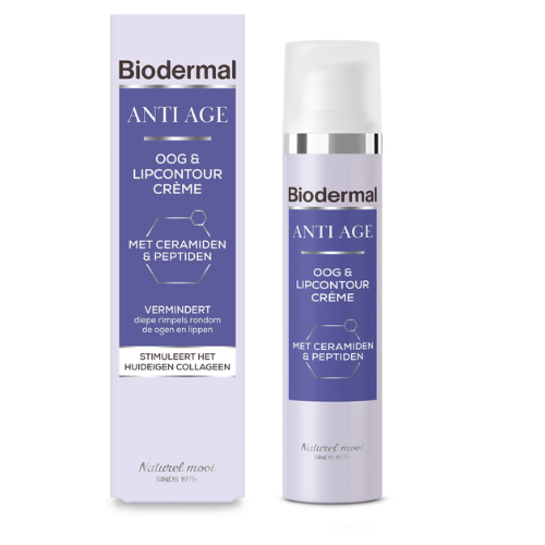 Biodermal Anti Age Crème Contour des Yeux et des Lèvres - crème contour des yeux - réduit les rides profondes, les poches et les cernes autour des yeux et des lèvres - 15 ml
