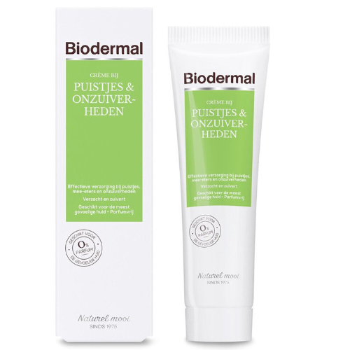 Crème Biodermal pour boutons et impuretés - Crème de jour - Crème anti-boutons - 30 ml
