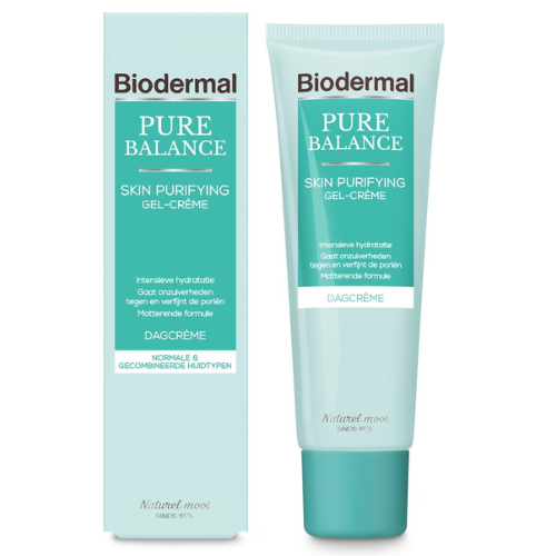 Biodermal Pure Balance Day Cream Gel-Crème Purifiant pour la Peau - Crème de jour à l'acide hyaluronique, spécialement conçue pour les peaux matures présentant des impuretés et des imperfections - 50 ml