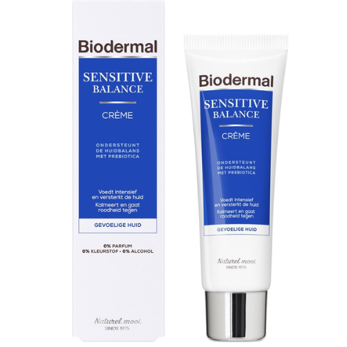 Biodermal Sensitive Balance Cream – Soin visage à l'acide hyaluronique - Crème de jour pour peaux sensibles - 50 ml