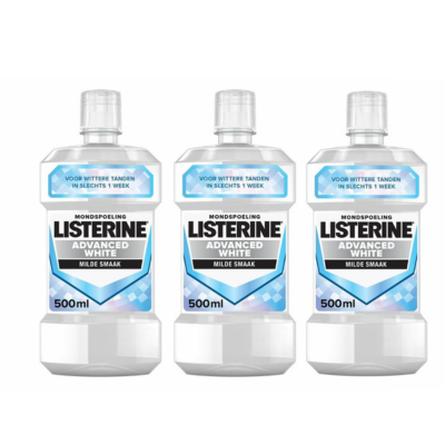 Listerine - Mondwater - Advanced White - Milde Smaak - voordeelverpakking  3x 500ml